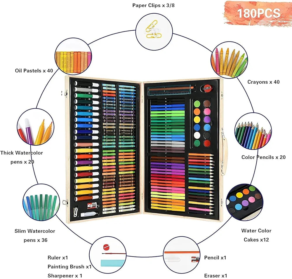 180 Piece Deluxe Painting Drawing Kit