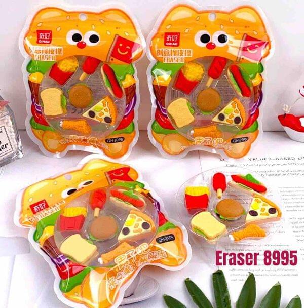 Pack of Fast food Erasers