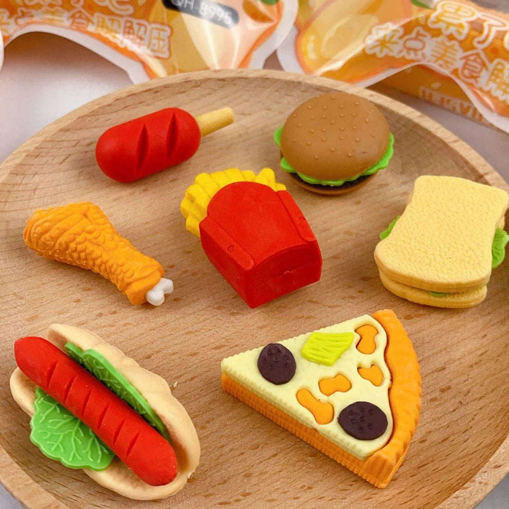 Pack of Fast food Erasers