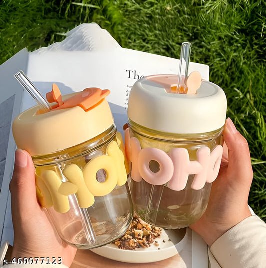 Kids Glass Cup with Straw