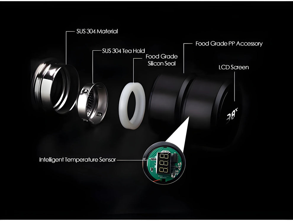Smart Vacuum Insulated Water Bottle with LED Temperature