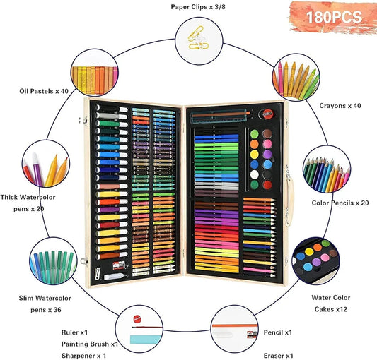 180 Piece Deluxe Painting Drawing Kit