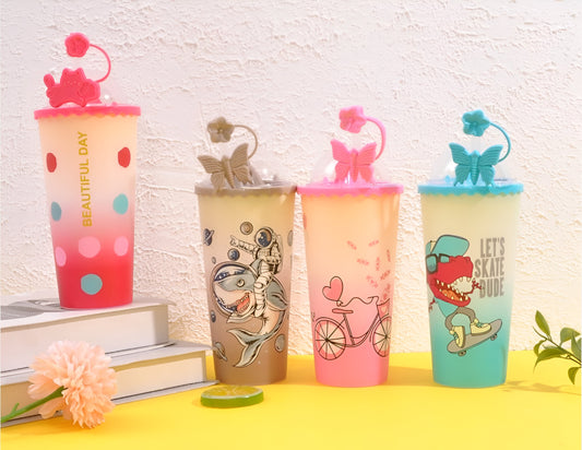 Funky straw tumblers